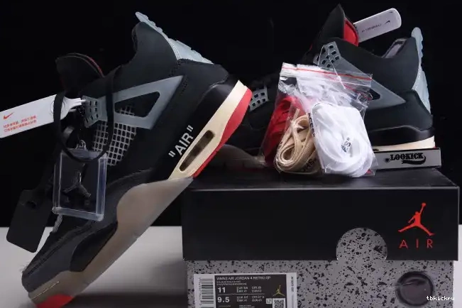 Cheap TBK Off CV9388-001 Air x Bred White Retro 4 Jordan 0524